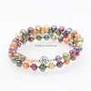 Perline Amore Desiderio Perla Bracciale avvolgente D'acqua dolce Ctured Tinto Colore Braccialetto Perline regolabili Gioielli per le donne Braccialetti con consegna di goccia Dhsj8