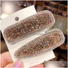 Hair Clips Barrettes Fashion Jewelry Rhinstone Crystal Beads Hairpin Clip Shinning Bobby Pin Barrette Drop Delivery Hairjewelry Dh2He