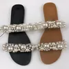 Slippers vismond met parelgrens transparante sandalen groot formaat zomer sandalias de verano para mujer shoesslippers