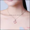 Hanger kettingen sier schattige zoet roze kristal edelsteen ketting voor vrouwen roze kwarts drop levering sieraden hangers dhkv6