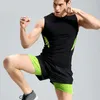 Running Jerseys Men's Quick Dry Fitness Vest Sleeveless Sports Compression Tank Tops Breathable For Workout Cycling BHD2