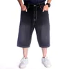 Men's Shorts Summer Jeans Breeches Hip Hop Streetwear Baggy Denim Skateboarding Casual Straight Capris Pants Plus Size 42-46 Y2302