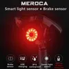 Lights Outdoor Novel Cycling Bicycle Led Bike Technology Bike Sensor Smart Sensor traseiro Luz traseira Lâmpada de aviso de carregamento USB Lantern 0202