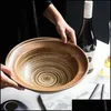 Miski wielki rozmiar y ramen miska do sałatek ceramiczna mieszanie kreatywne retro domowe zastawa stołowa mikrofalowa dostawa domowa ogród kitch dhtpd
