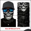 Party Masks Magic Scarf Bandana Bicycle Seamless Skl Headband Neck Cycling Head Scarves Turban Mask Outdoor Sports Uvprotection Drop Dhntj