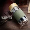 12oz Glass Water Bottles Heat Resistant Round Office Tea Cup With Stainless Steel Tea Infuser Strainer Tea Mug Car Tumblers