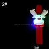 Decoraciones navideñas Led Niños Pulsera Chirstmas Handband Muñequera Ciervos de dibujos animados Papá Noel Muñeco de nieve Pat Círculo Suministros para fiestas Navidad Dh9Tq