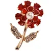 Brooches Alloy Oil Dripping Carnation Brooch Mother's Day Jewelry Gift Clothing Accessories Red Flower Pearl Pin