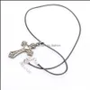 Pendant Necklaces Brass Cross Necklace Factory Outlets Decoration Vintage Charm Adjustable Available Drop Delivery Jewelry Pendants Dhbj9