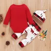 Ensembles de vêtements Citgeett Automne Noël 3 Pcs Bébés Filles À Manches Longues T-shirts Tops Animaux Pantalons Chapeaux Vêtements Outfit Vacances 230202