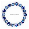 Charm Bracelets Turkish Blue Eye Bracelet Handmade Jewelry Amet Religious Evil Nazar Crystal For Women Girl Drop Delivery Otjqi