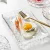 Plates Japanese Hand-made Crystal Glass Plate Home Creative Salad Fruit Snack Sushi Pot Tea Pieces