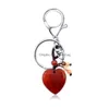 Key Rings Heart Stone Natural Gemstone Healing Crystal Quartz Keychain Love Wish for Women Jewelry Drop Delivery DH0G1