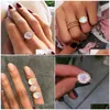 Trouwringen Tobilo Fashion vrouwelijke zirkoon sieraden Rose Gold Color Moonstone Betrokkenheid voor vrouw Drop Delivery Ring DHPDT