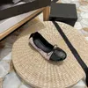 Chanells Fashion Patent Paris Channel Chanelsiness Stretch Ballet Flats Chaussures en cuir Black Cap Toe Tweed Wofers Mandons décontractés Sneakers Designer Shoe Wedding