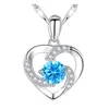 Pendant Necklaces Romantic Heart Necklace Couple Zircon Clavicle Chains Accessories Birthday Gift Drop Delivery Jewelry Pendants Dh2Uc