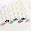 Pendant Necklaces Fashion Jewelry Turkish Symbol Evil Eye Blue Eyes Resin Bead Colorf Necklace Drop Delivery Pendants Dhvik