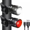 S LED bisiklet USB şarjı ön arka arka lamba pil 3 mod ışık bisiklet lambası bisiklet aksesuarları 0202