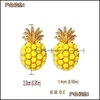 Stud Mode Mignon Verre Cristal Ananas Boucle D'oreille Pour Les Femmes Boho Simated Perle Fruits Boucles D'oreilles Déclaration Bijoux Cadeau 2503 Y2 Drop Del Dhqxb