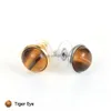 Stud 10mm 12mm kvinnor naturliga sten runda chakra stenar turkos roskvart örhängen tiger eye onyx reiki helande örhänge dhgarden dh3tc