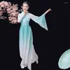 Scen Wear Classical Dance Costumes For Perfromance Kvinnliga vuxna Elegant kinesiska fläktkläder Lady Paraply Outfit 90