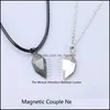 Pendant Necklaces Couple A Pair Of Love Wishes Stone Heartbroken Stitching Necklace Jewelry Drop Delivery Pendants Dhlyv