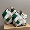 Designer Color woven bags Women Handbags Purses One Shoulder Crossbody Leather Tote Bucket Bag Size 23 or 19 cm