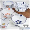 Bowls Salad Bowl 4.5 Inches Cute Ins Ceramic Baked Rice Japanese Breakfast Fruit Cherry Homemade Mini Noodle Soup Drop Delivery Home Dhu6W