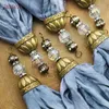 Hanger kettingen cerulean blauwe Boheemse stijl handgemaakte kwast antieke bronzen ovale kraalkap voor ketting maken PM9052