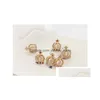 Stud Ladys Accessories For Women Fashion Jewelry Refined Colorf Rhinstone Golden Crown Pearl Princess Earrings Drop Delivery Dhv4H