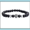 Braccialetti Charm Men Bracciale Brand Fashion Black Cz Natural Stone Matte perle Delivery Delivery Delivery Dhujn