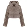 Women's Fur Faux Coat Jacket European och American Fashion Y1074