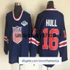 Hockey 1980 USA Teams Vintage versie jersey KANE 9 PARISE 16 HULL 81 KESSEL 9 MODANO 30 THOMAS 39 MILLER CCM Hockeytruien