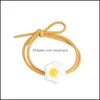 Hair Rubber Bands Cute Sweet Korea Yolk Ponytail Holder High Elasticity Women Girls Kids Ties Rope Children Fashion Drop Delivery Jew Oteup