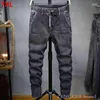 Jeans masculin automne épais plus taille noire extension pantalon à jambes droites pantalon lâche grand homme vêtements1 naom22