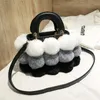 Bolsas de noite Inverno Faux Peur Luxury Senhoras fofas Bolsa feminina Bola de gola de gola de cabelo Bolso Bolso Bolso Mujer