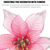Fleurs décoratives fleur de noël décors de paillettes poinsettia arbre parurepicks fête artificielle guirlande ornements