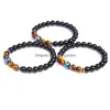 Koralikowe 12 Strand Bransoletka naturalna tygrys oko Kamienne pary miłośnicy przyjaźni urok Bracelets Mężczyźni Kobiety Buddha Yoga Żyd dhgarden dhejz