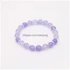 Beaded Gemstone Bracelet Natural Stone Beads Love Wish Stretch Strand Bangle For Women Jewelry Drop Delivery Bracelets Dhhok