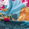 Scarves Twill Silk Scarf Floral Muslim Headscarf 100cm Square Neckerchief Office Lady Foulard Shawl Neck Tie
