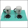 Matten kussens Sile Drain Pad Drying Mat Pots voor keuken niet -slip pannen antiscald gebruiksvoorwerpen drop levering home tuin eetbalk tafel de dht4p