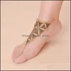 Anklets Boho Beach Sandals Triangle Toe Bracelets Tassel Harness Slave Anklet Bracelet Jewelry Wholesale 10 Pcs 669 T2 Drop Delivery Dhuao