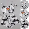 Frauen Nachtwäsche Schmetterling Print Pyjama Set Sommer Sexy Pyjamas Frauen plus Größe 2 Stück Home Anzug Loungewear Dessous Pijamas Nacht