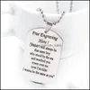 Pendant Necklaces Stainless Steel Necklace Family Engraved Drop Delivery Jewelry Pendants Dhd95