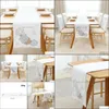 Table Runner Crossborder Christmas Nordic Style White Hair White Flake Home Restaurant Dress Up Bandiera Placemat Delivery Delivery G DH1QX