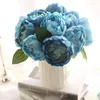Dekoratif Çiçekler 6 Baş Güzel İpek Yapay Gül Düğün Ev Masası Dekor Buket Düzenleme Sahte Bitki Sevgililer Günü Hediyeleri