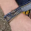 Link Bracelets vintage kinitial simples para homens homens cadeias trigo
