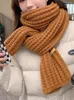 Scarves YRRETY Korean Style Warm Winter Knitted Scarf For Women Thick Woolen Yarn Neckerchief Lady Shawl Neck Wraps Men Hand Made