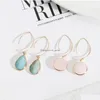 Charm Natural Stone Charms Amazonite Rose Quartz Crystal Water Drop Earrings Chakra Jewelry Gold Hoop For Women Delivery Dhgarden DH0AQ