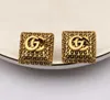 20Color 18k Gold Gold G Letters Stud Vintage Designer أقراط Crystal الهندسية المعدنية